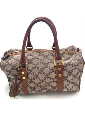 Celine Handbag Mini Boston Macadam Brown Travel Business Formal